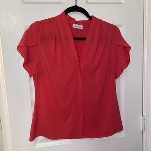 Calvin Klein blouse, size medium, coral colored